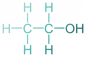 Strukturformel von Ethanol.