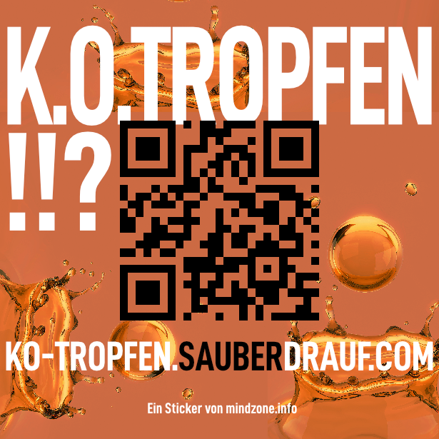 K.O.-Tropfen-Sticker mit QR-Code