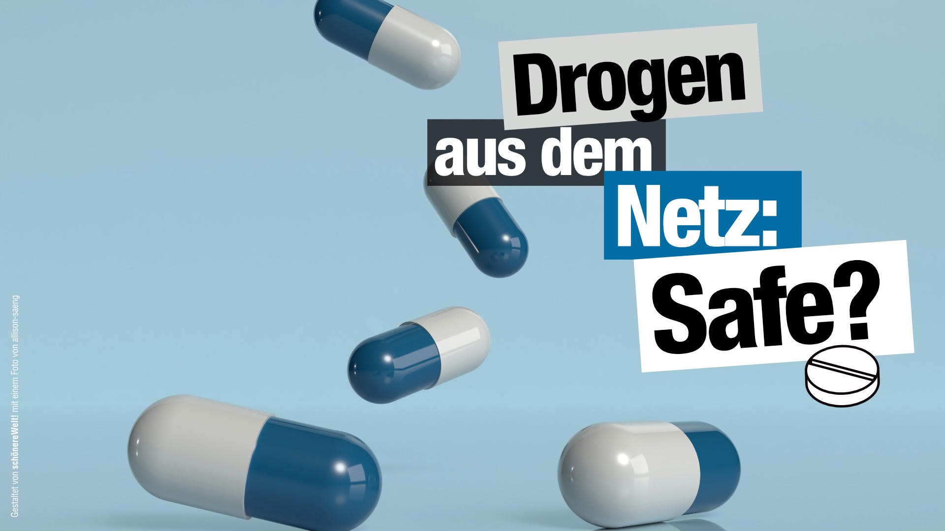 fallende Pillen-Kapseln symbolisieren Drogen aus dem Netz - Online Drogenhandel